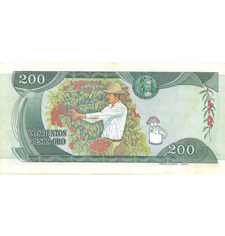 Colombia 200 Pesos Gold 1982 (Number under 120) NOT UNC